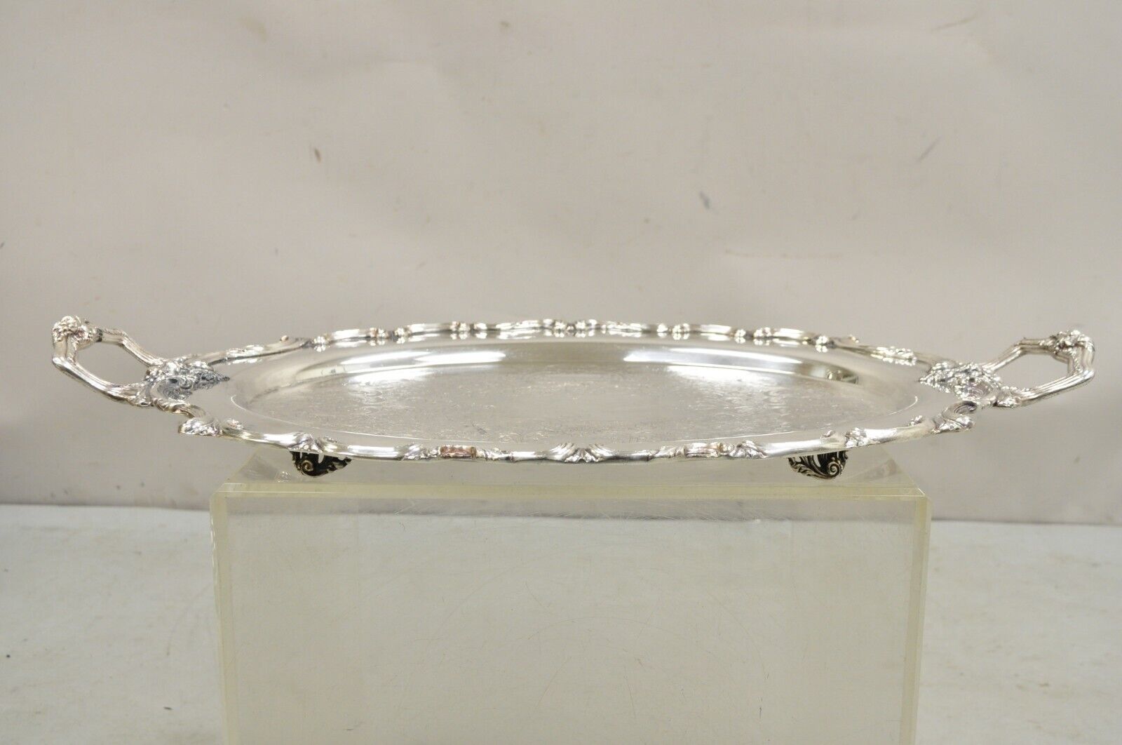 Vintage WSB 1538 Victorian Silver Plated Oval Serving Plater Butlers Tray