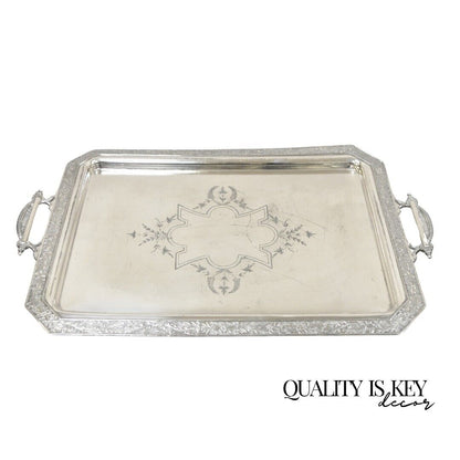 Antique Wilcox Victorian Aesthetic Movement Silver Plated Serving Platter Tray