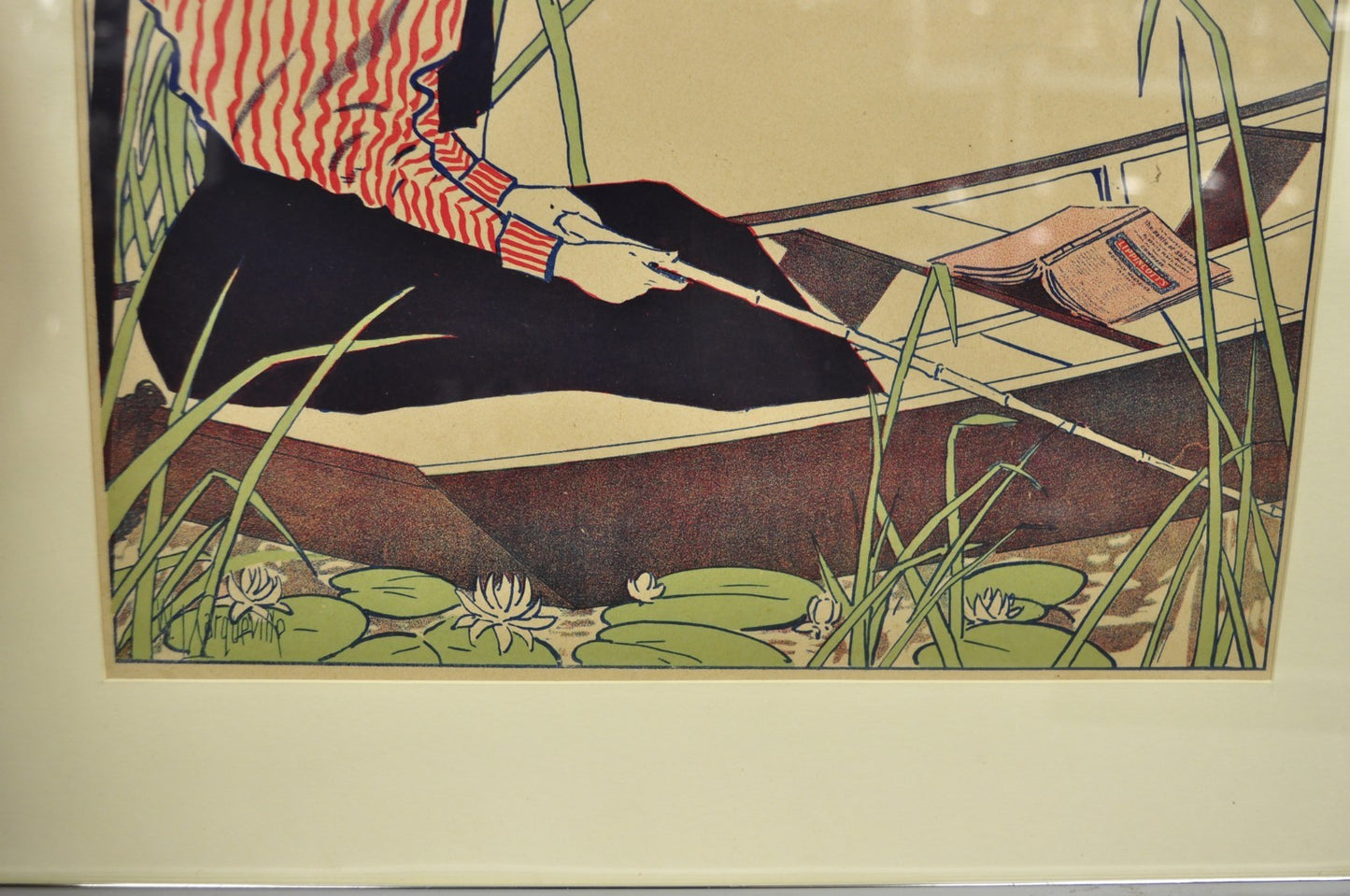 Antique Art Deco Will Carqueville Lippincott's "June" Framed Lithograph Print