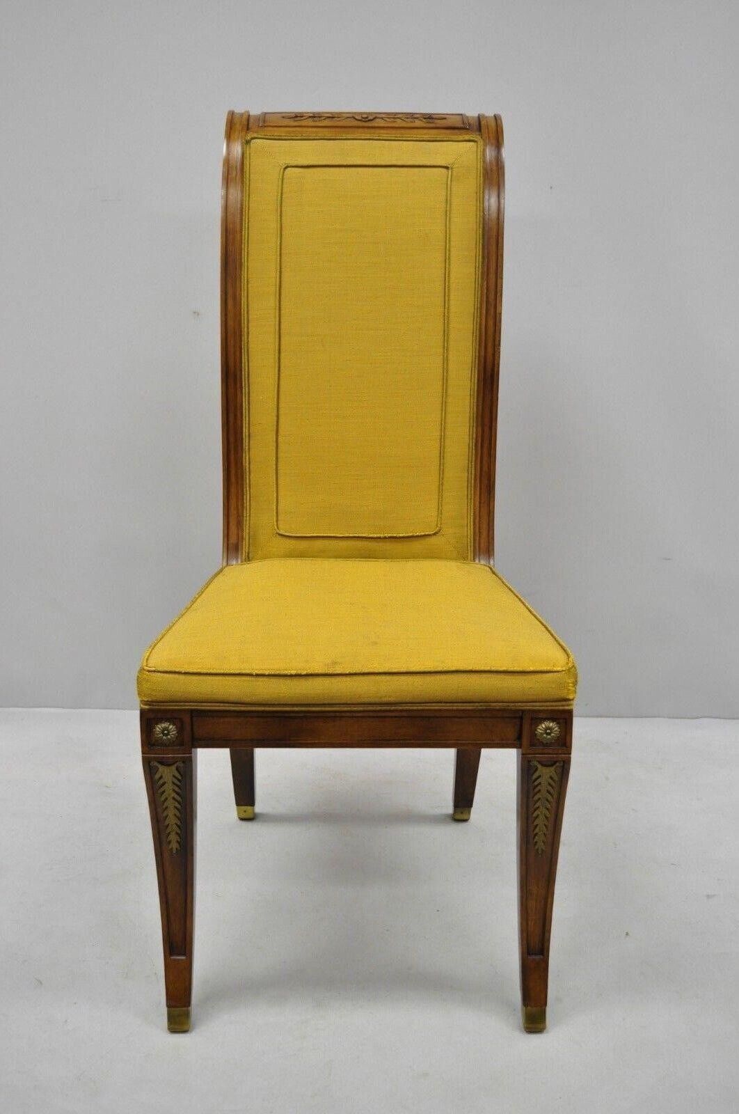 Karges French Regency Style Klismos Saber Leg Walnut Dining Chair - Set of 6