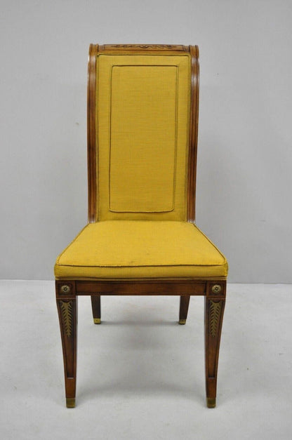 Karges French Regency Style Klismos Saber Leg Walnut Dining Chair - Set of 6