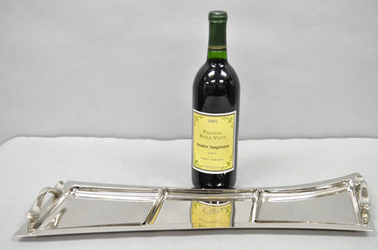 Vintage Modern Silver Plated 3 Section Narrow Serving Tray Trinket Dish by Towle