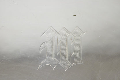 Antique English Regency Silver Plated  Large Covered Serving Dish 'M" Monogram
