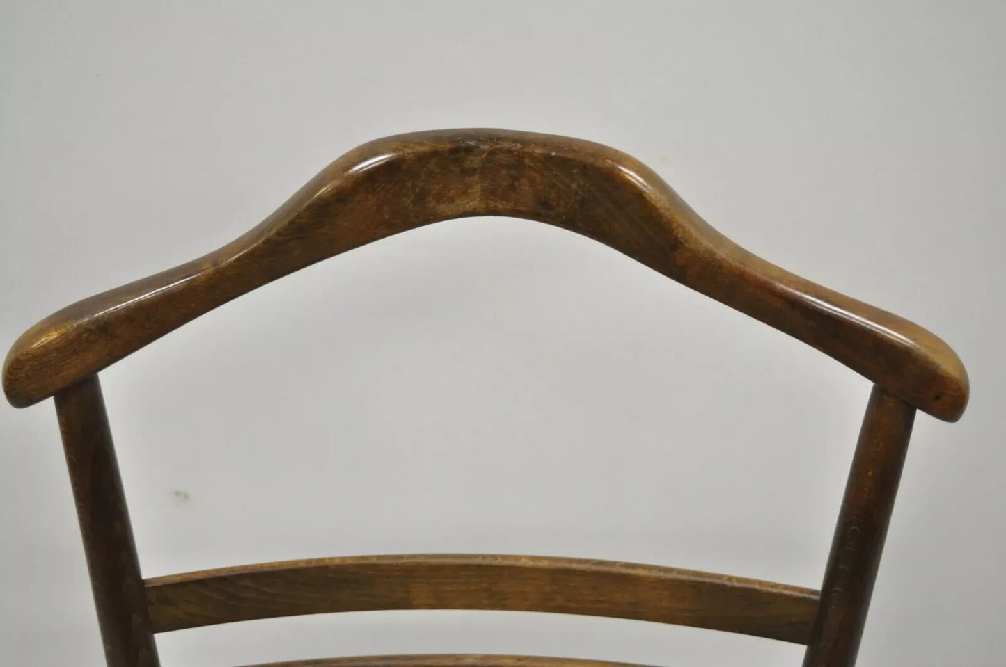 Vintage Mid Century Italian Modern Wood & Rope Clothing Valet Butlers Chair
