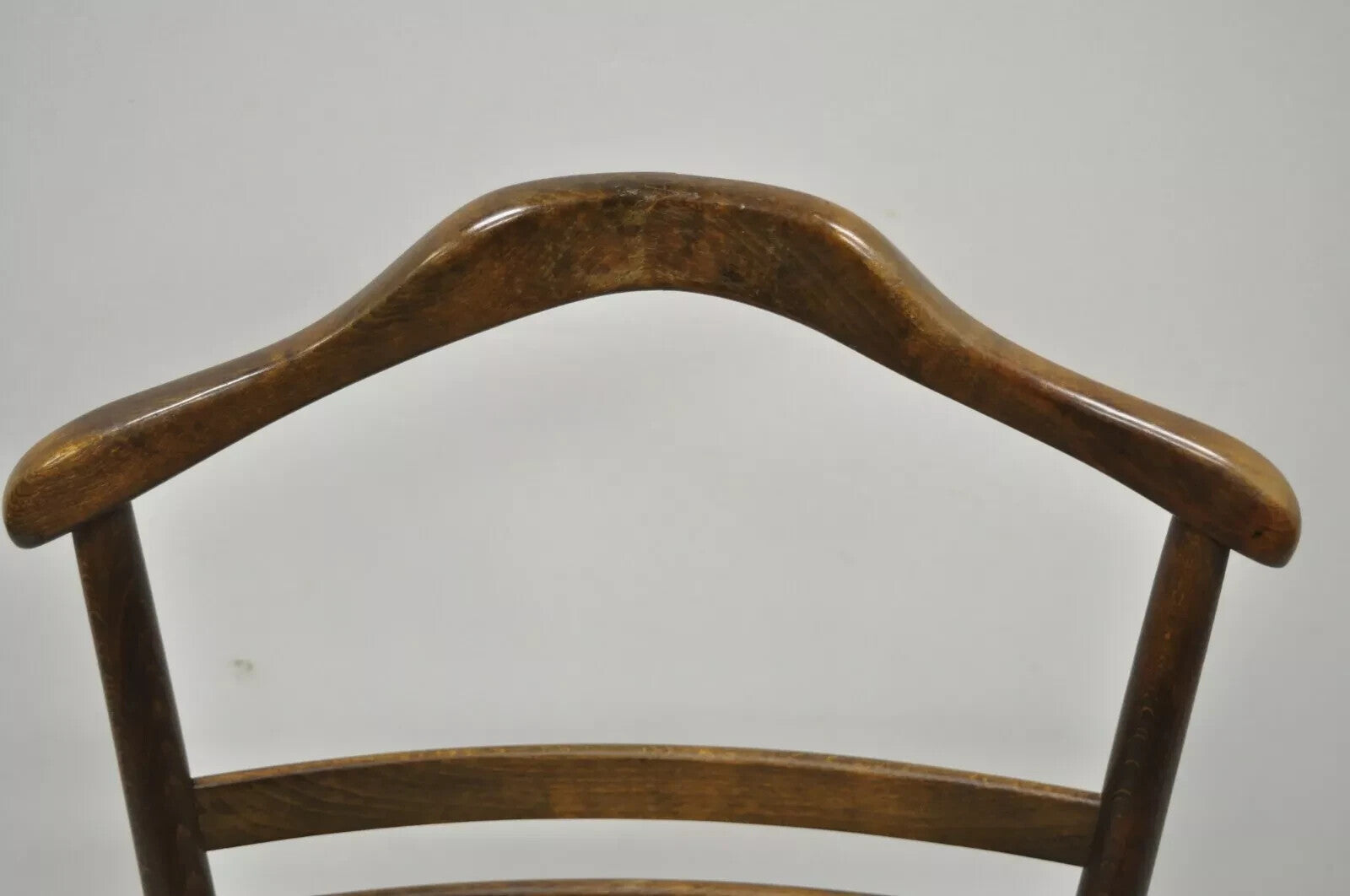 Vintage Mid Century Italian Modern Wood & Rope Clothing Valet Butlers Chair