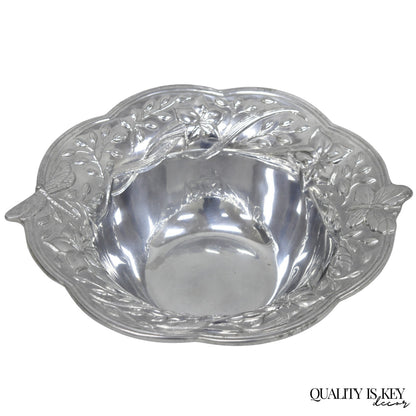 Vintage Lenox Dragonfly & Butterfly Meadow Art Nouveau Cast Aluminum Salad Bowl