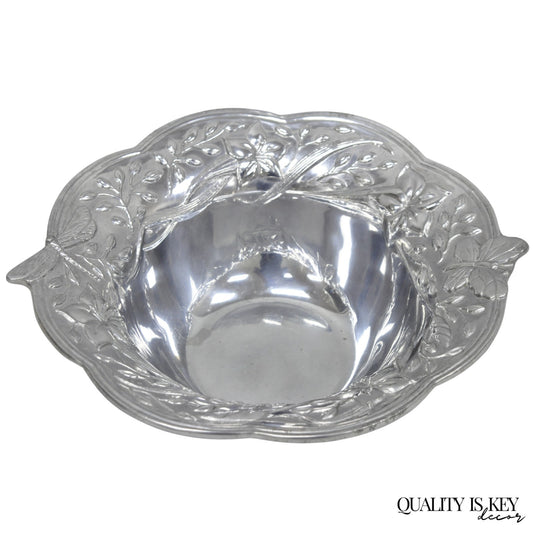 Vintage Lenox Dragonfly & Butterfly Meadow Art Nouveau Cast Aluminum Salad Bowl