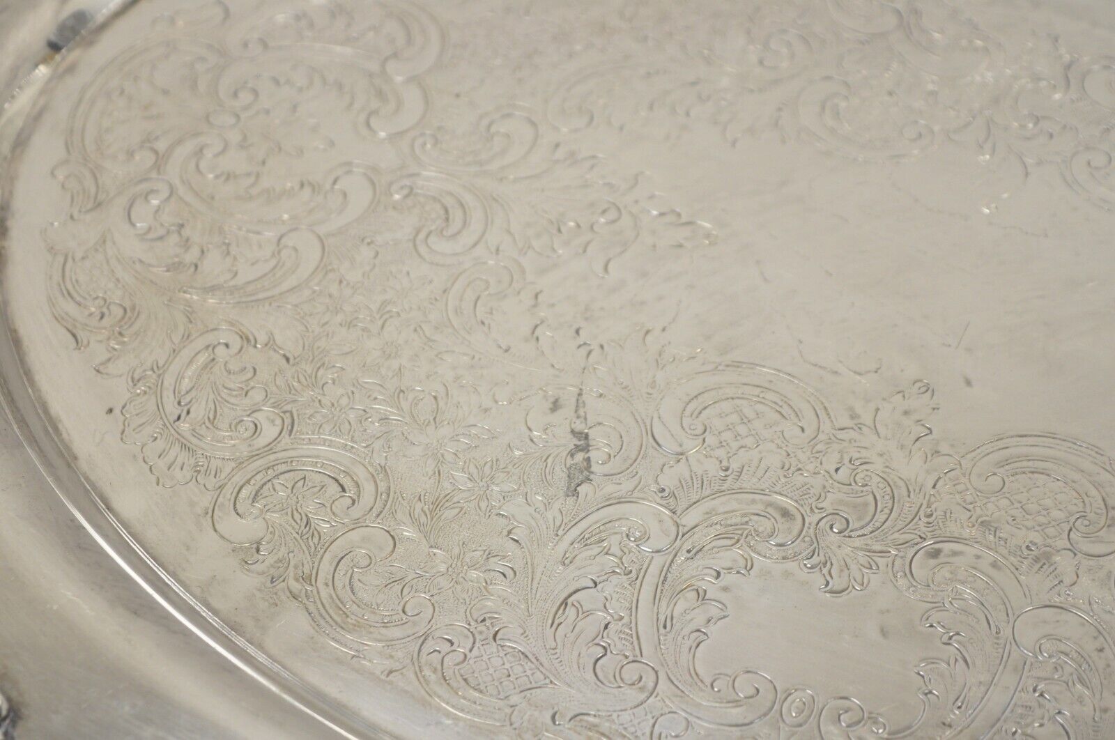 Vintage WSB 1538 Victorian Silver Plated Oval Serving Plater Butlers Tray