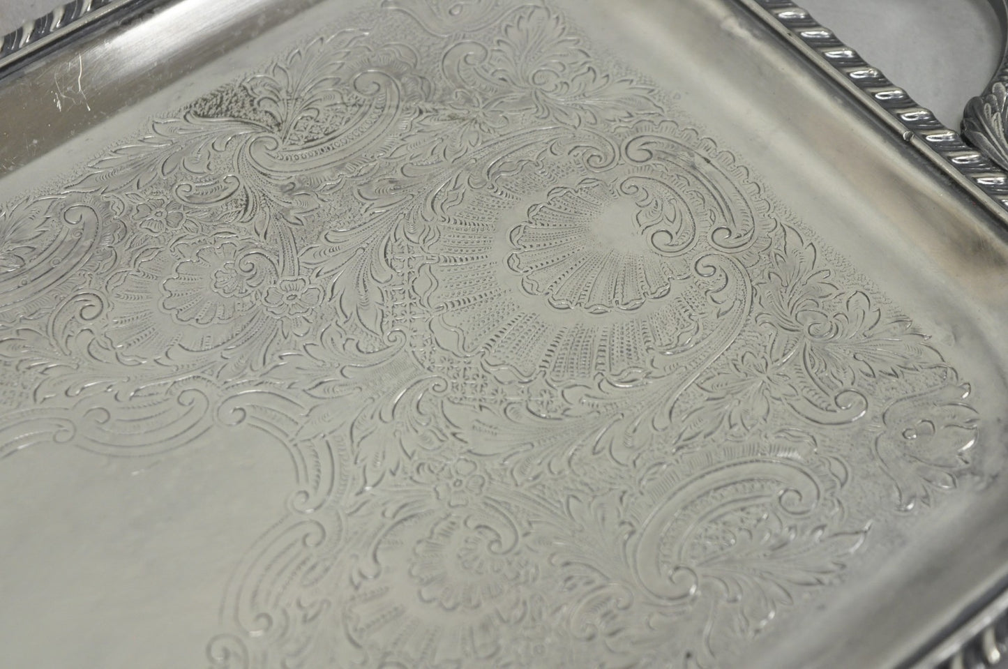 Vintage Black Starr & Gorham Silver Plated Narrow Serving Platter Bar Tray