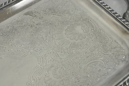 Vintage Black Starr & Gorham Silver Plated Narrow Serving Platter Bar Tray