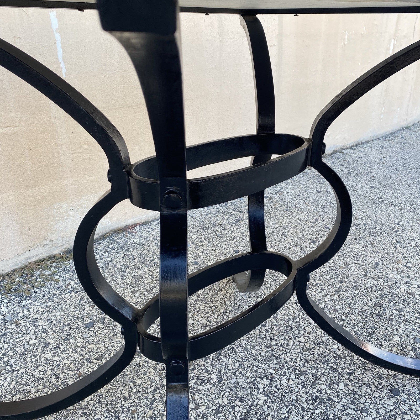 Vintage Mid Century Modern Black Iron Kitchen Dining Set 4 Chairs Table 5 Pc Set