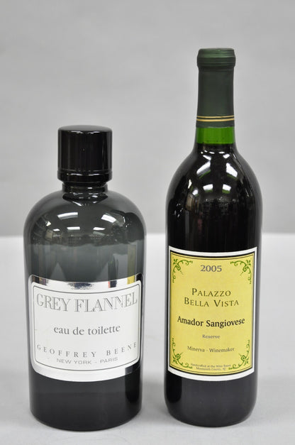 Large 9" Glass Dummy Bottle Geoffrey Beene Grey Flannel Perfume Store Display