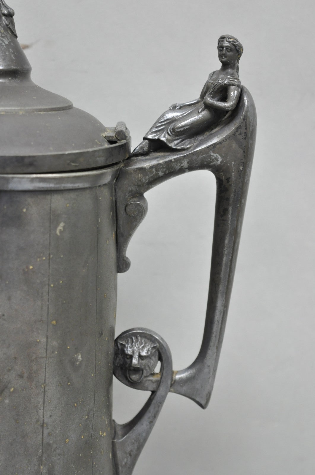Antique Renaissance Reed & Barton Figural Silver Plated Coffee Water Pitcher