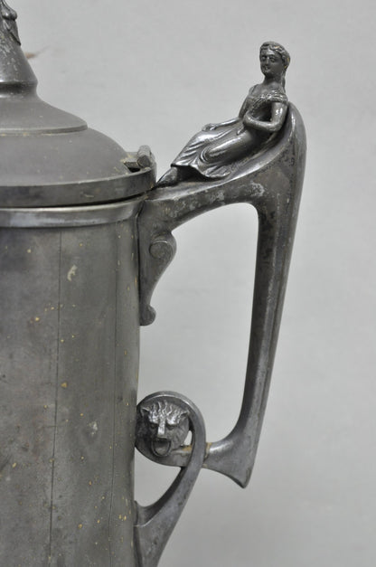 Antique Renaissance Reed & Barton Figural Silver Plated Coffee Water Pitcher