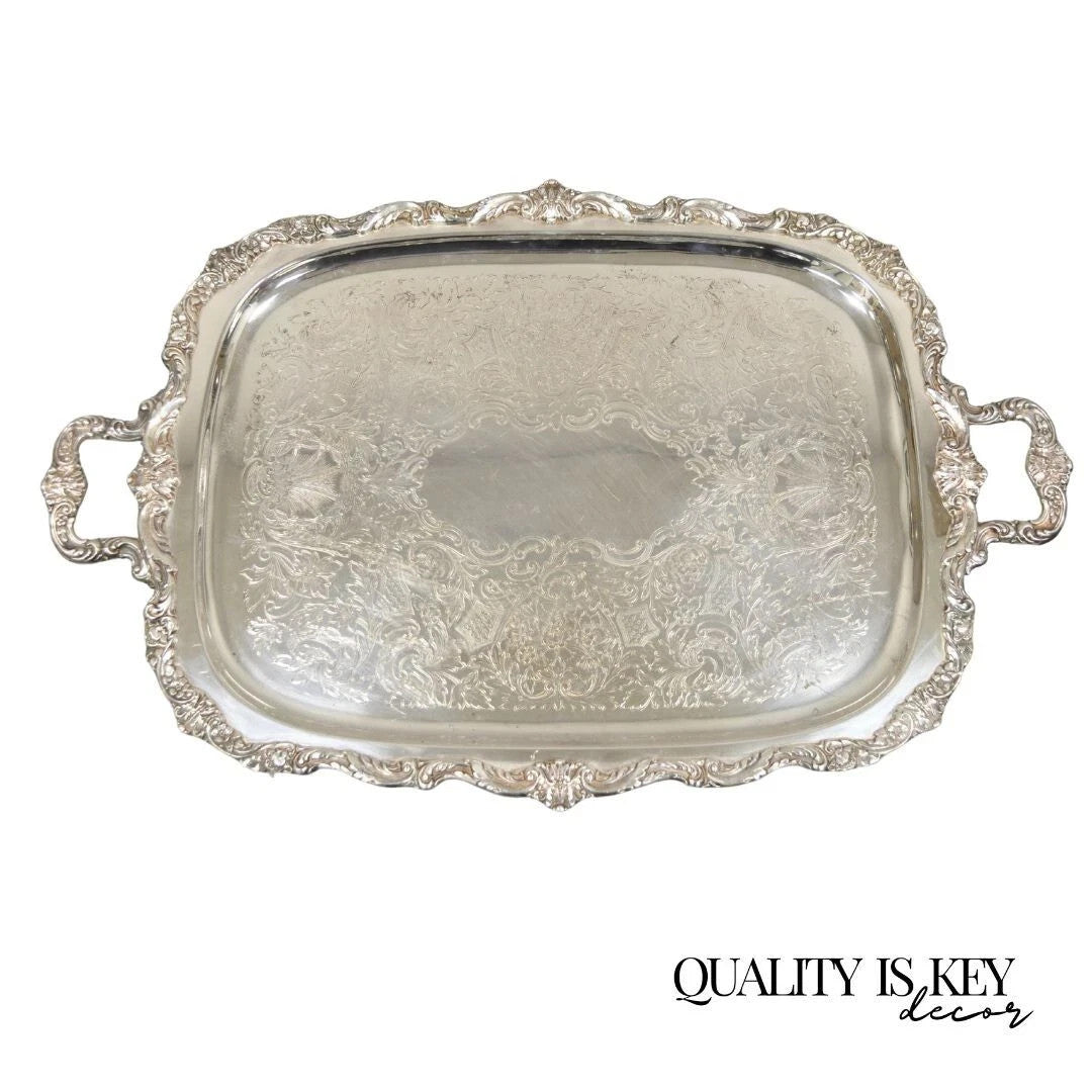 Vintage Poole EPCA Sevenoaks 650 Large Silver Plated Serving Platter Bar Tray