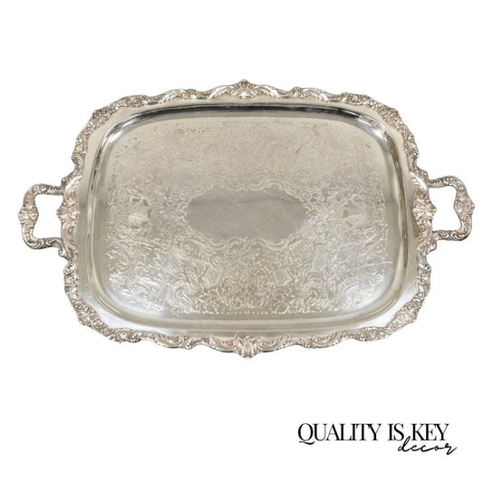 Vintage Poole EPCA Sevenoaks 650 Large Silver Plated Serving Platter Bar Tray