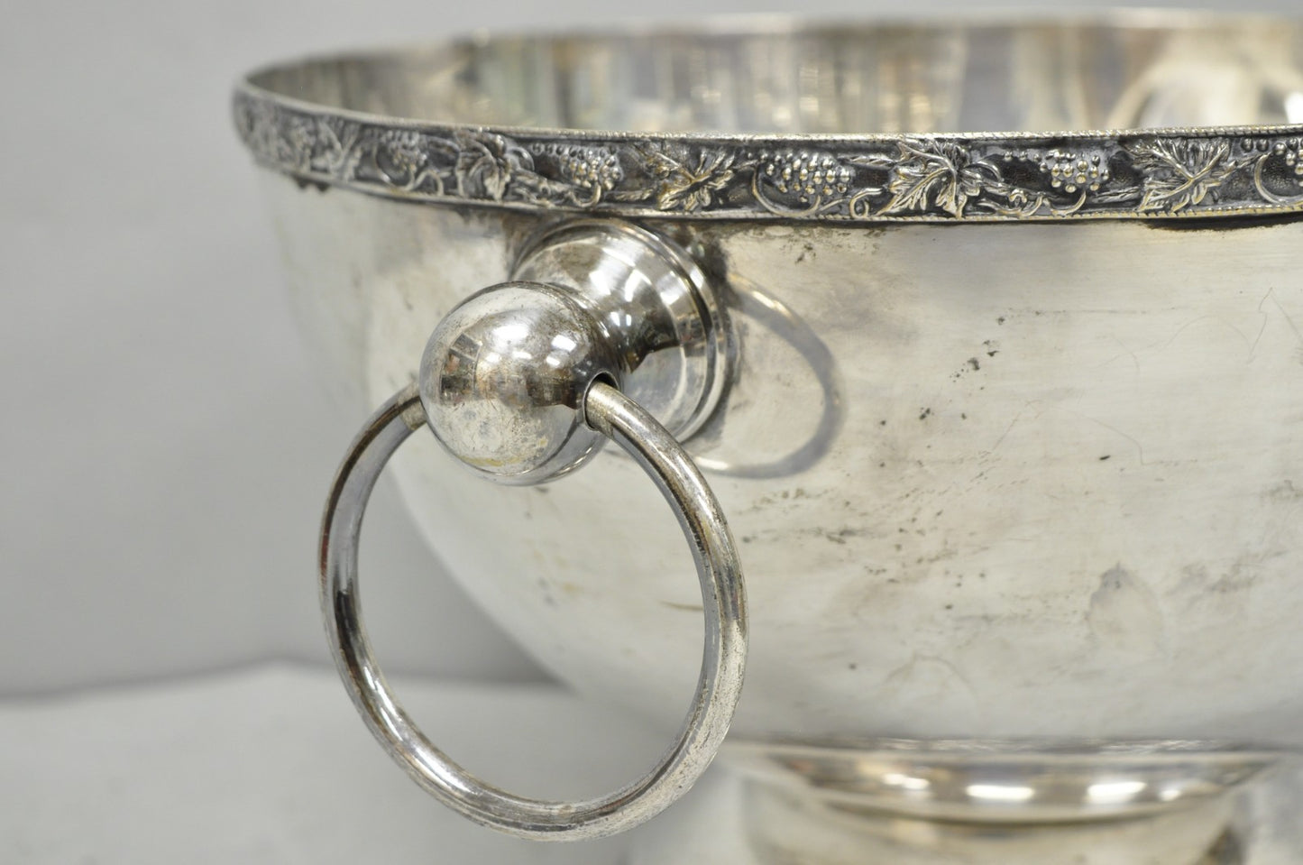 Vintage Victorian Silver Plated Footed Twin Handle Punch Bowl Set w/ 12 Cups