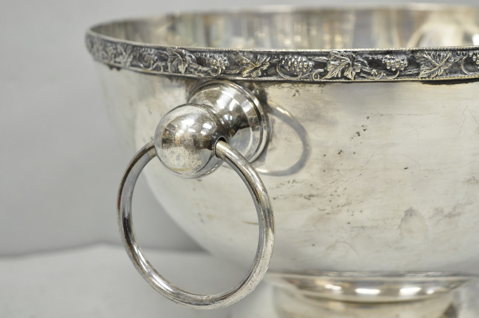 Vintage Victorian Silver Plated Footed Twin Handle Punch Bowl Set w/ 12 Cups
