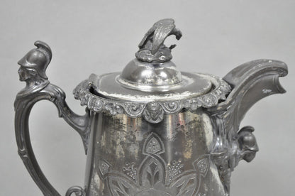 Antique American Victorian E. Kaufmann Figural Coffee Pot Water Pitcher w/ Eagle