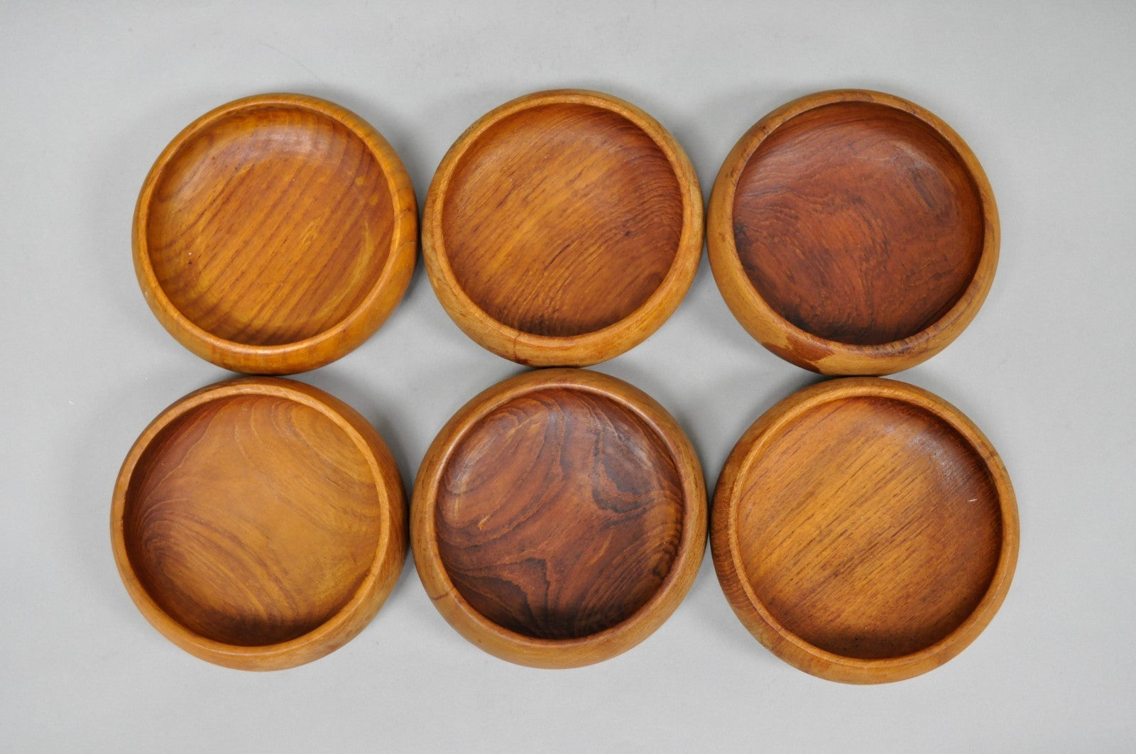 Vintage Mid Century Modern Teak Wood Goodwood Benjamin Medwin Salad Bowl Set 7pc