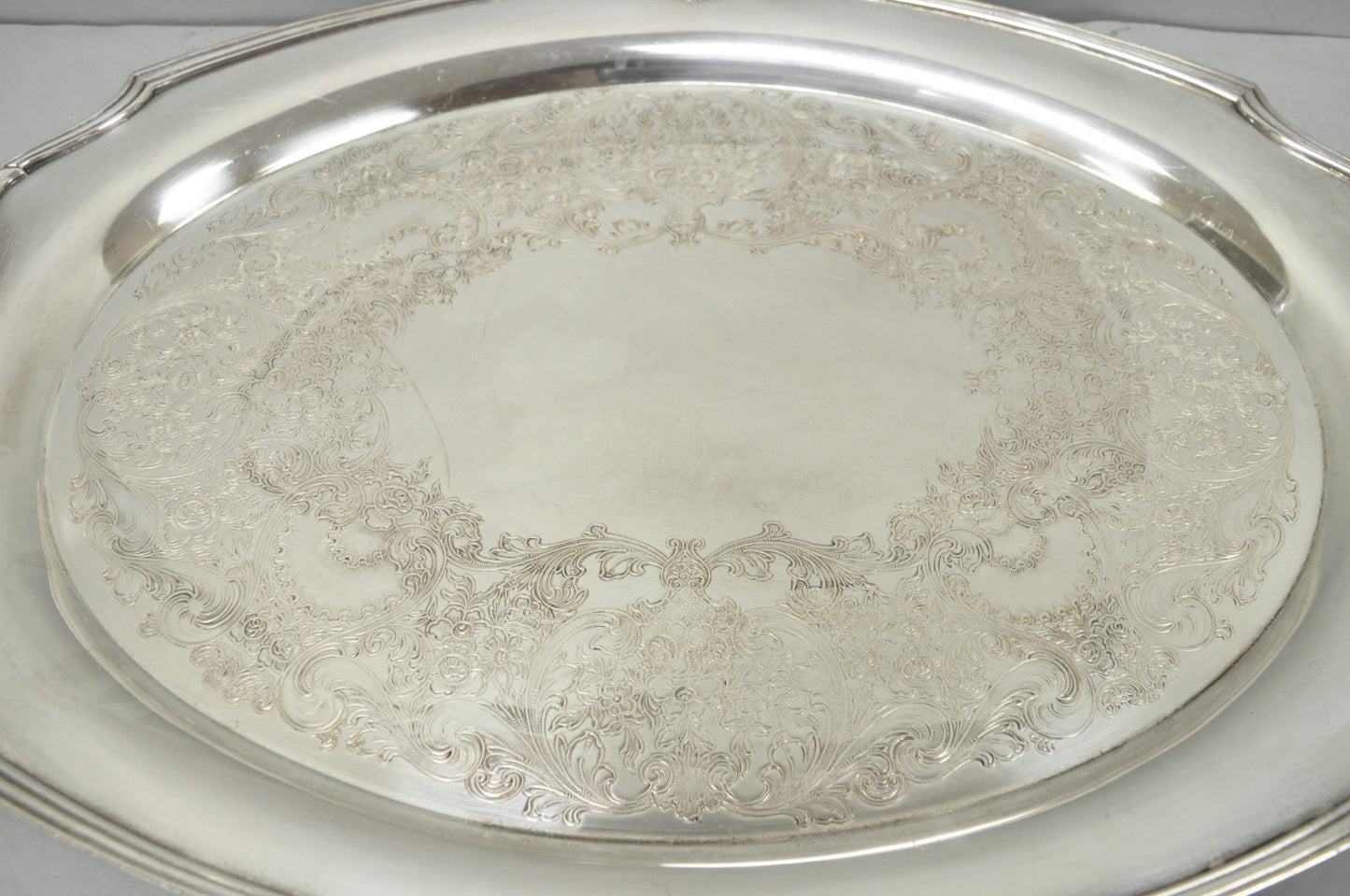 1847 Rogers Bros Eternally Yours Silver Plated Oval Serving Platter Butlers Tray