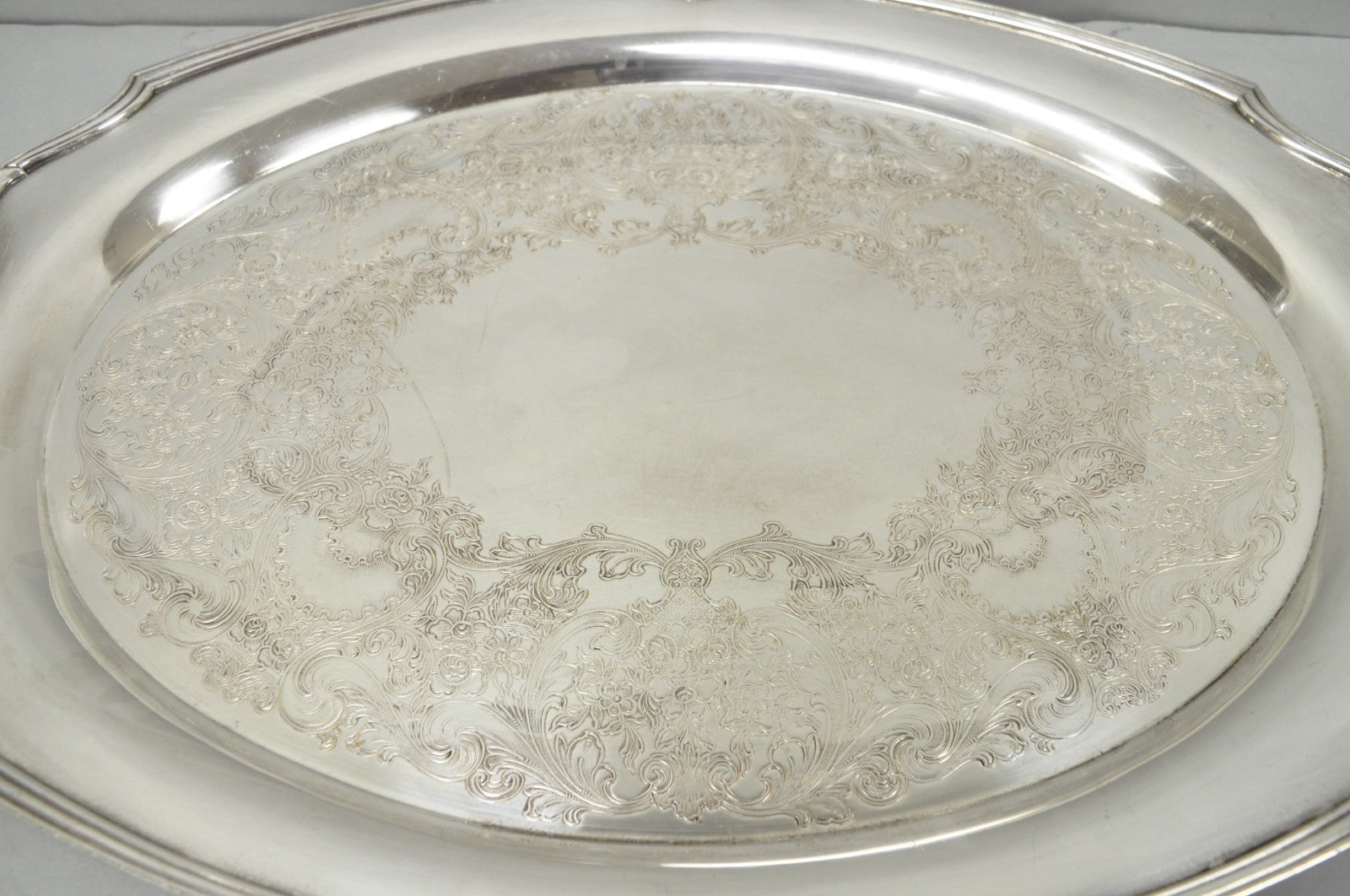 1847 Rogers Bros Eternally Yours Silver Plated Oval Serving Platter Butlers Tray
