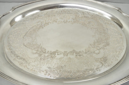 1847 Rogers Bros Eternally Yours Silver Plated Oval Serving Platter Butlers Tray