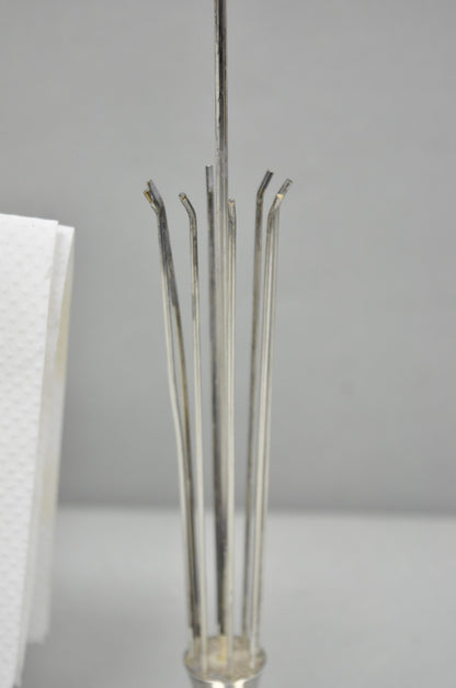 Mid Century Danish Modern Silver Plated Umbrella Cocktail Napkin Holder - Pair