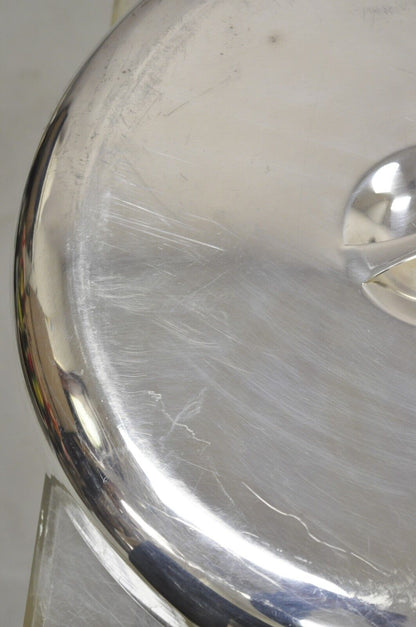 Large Vintage 15" Round Modern Stainless Steel Food Dish Serving Dome Cover