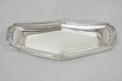 Vintage Poole 8093 Victorian Silver Plated Narrow "Boat Form" Trinket Dish