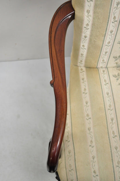 Vintage Pennsylvania House Queen Anne Style Upholstered Gooseneck Arm Chair