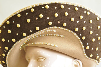 Vintage Jack McConnell Boutique Brown Camel Wool Wide Brim Church Derby Hat 