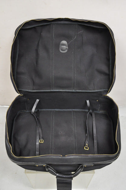 Vintage Gucci Black Canvas and Leather Suitcase Luggage His and Hers Set - 2 Pcs