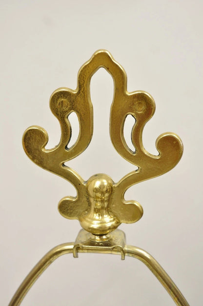 Vintage Hollywood Regency Brass Woven Basket Basketweave Table Lamps - a Pair