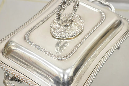 Antique English Victorian Sheffield Silver Plated Lidded Warmer Serving Platter