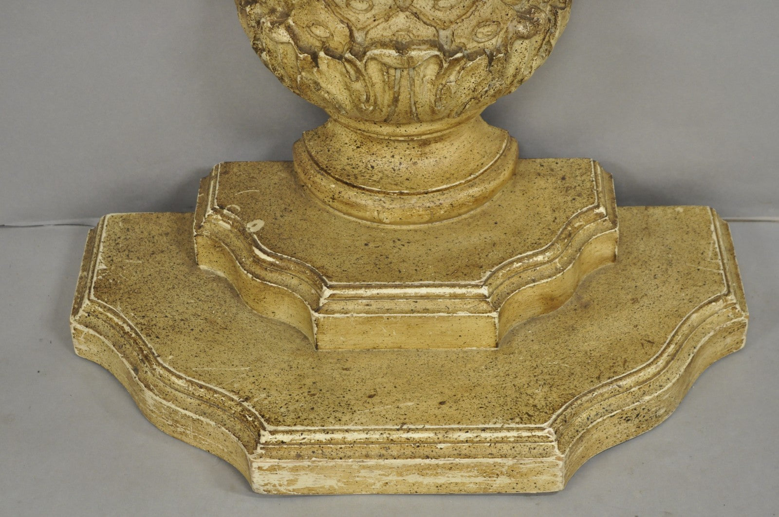 Hollywood Regency Carved Wood Pineapple Demilune Console Hall Tables - a Pair