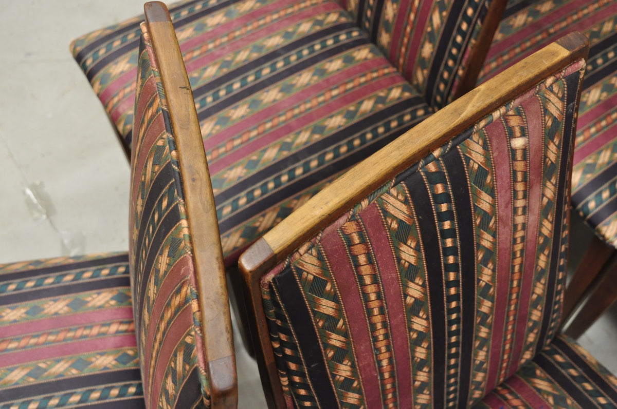 Vintage Mid Century Modern Walnut Dining Room Chairs by Dillingham - Set of 6