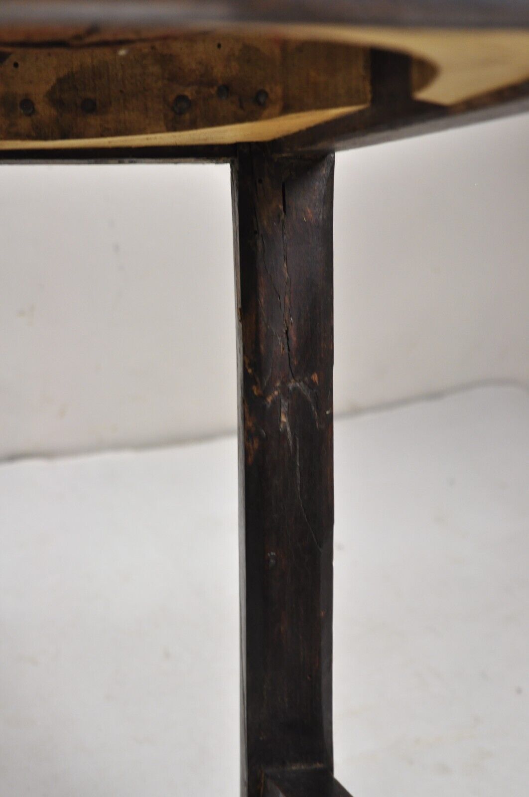 Antique Spanish Renaissance Carved Oak Wood Figural Leather Side Chairs - a Pair