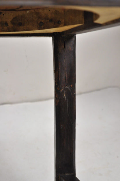 Antique Spanish Renaissance Carved Oak Wood Figural Leather Side Chairs - a Pair