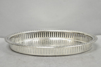 Vintage Eales Silver Plated Small Raised Gallery Oval Trinket Dish Bar Tray