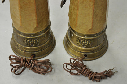 Vintage German Ceramic Pottery Beer Stein Renaissance Style Table Lamps - a Pair