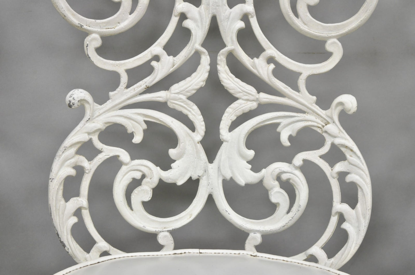 Vintage Art Nouveau Style Trojan Scrolling Cast Aluminum Dining Chairs Set of 4