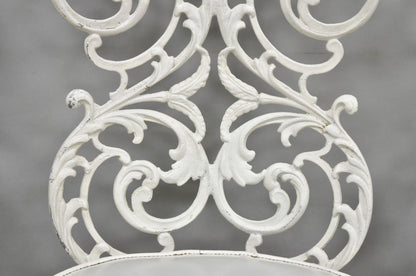 Vintage Art Nouveau Style Trojan Scrolling Cast Aluminum Dining Chairs Set of 4