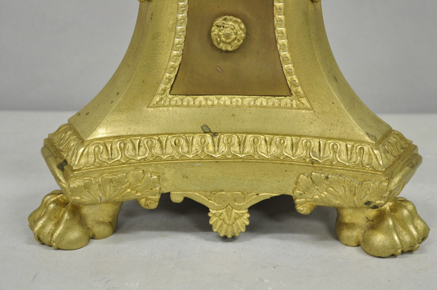 Antique 59" Tall French Empire Renaissance Bronze Column Candlestick Table Lamp