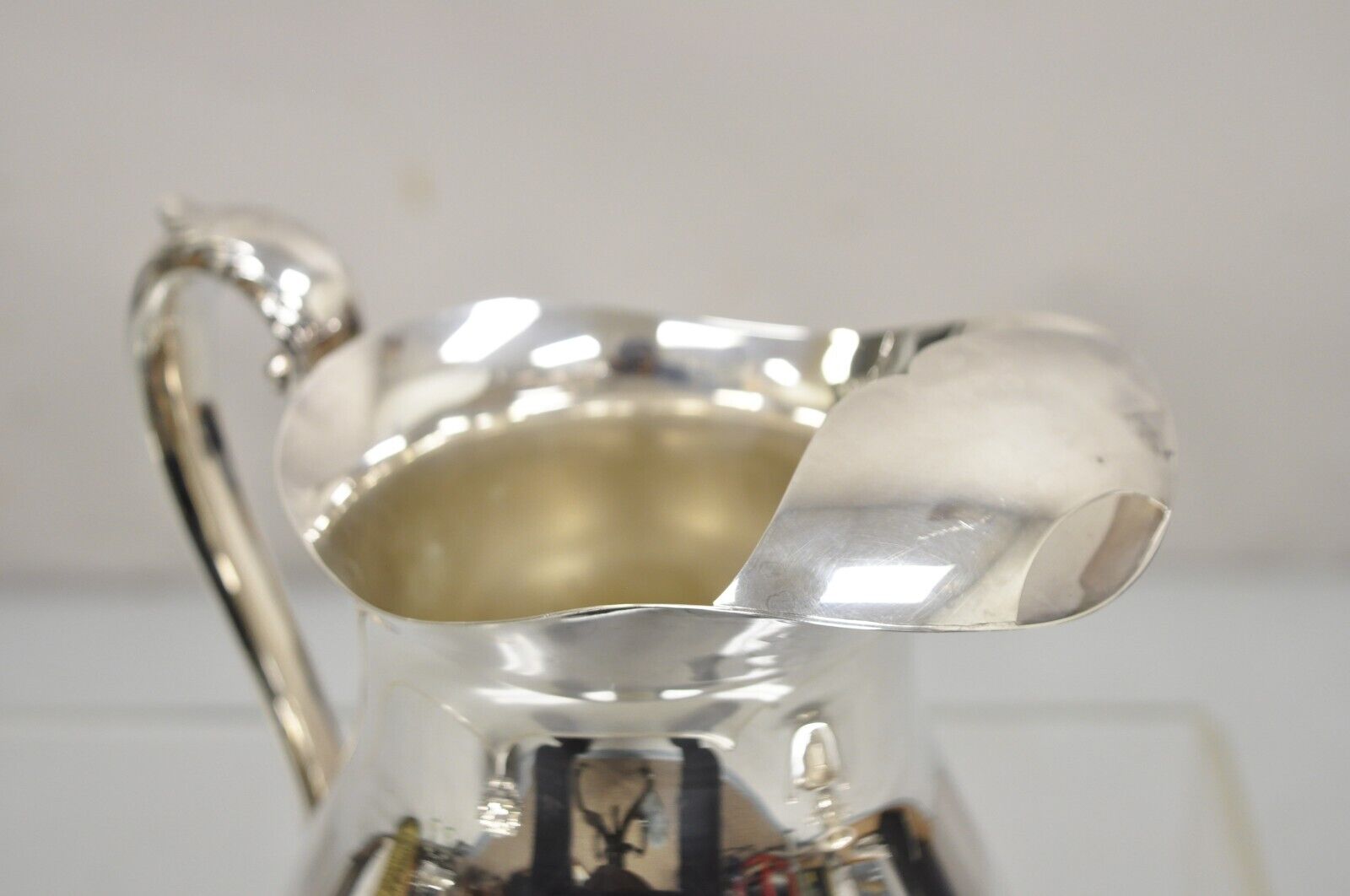 Vintage Crescent Victorian Silver Plated Bulbous Water Pitcher on Paw Feet