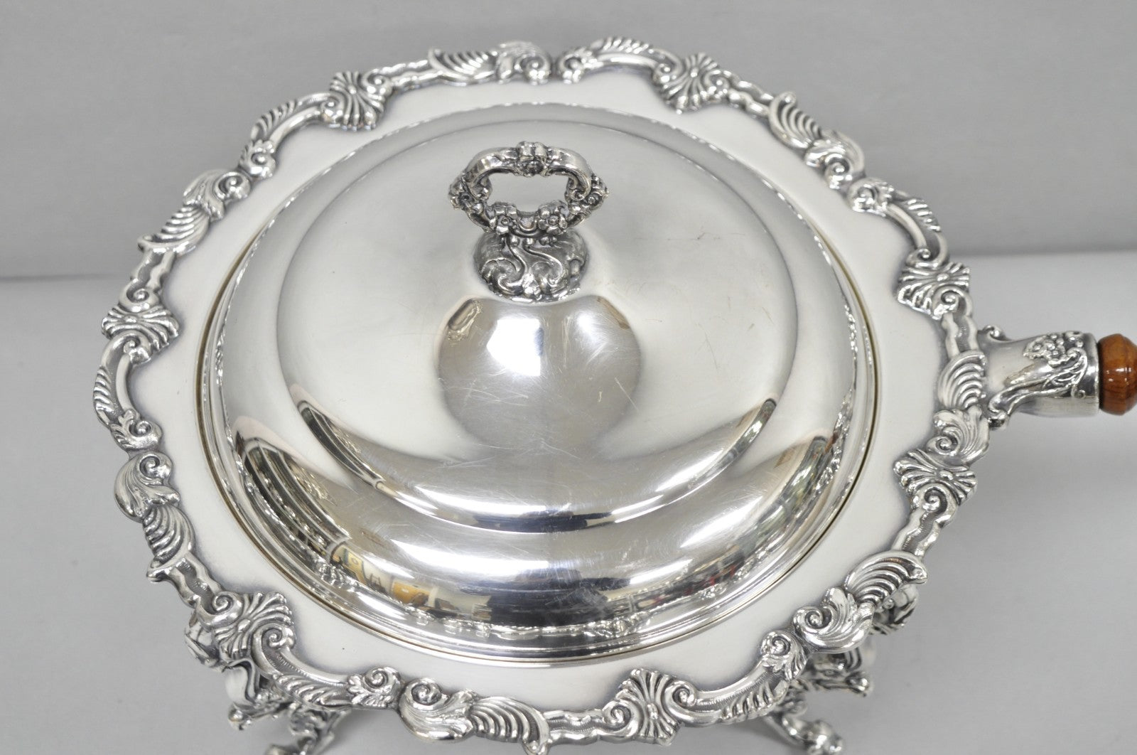 Vintage Sheffield Victorian Silver Plated Large Warmer Chafing Serving Dish
