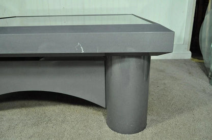 Industrial Modern Large Custom Aluminum Gun Metal 40" Square Coffee Table
