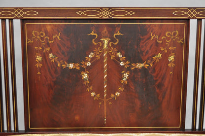 Antique Victorian Edwardian Mahogany Settee Loveseat w/ Mother of Pearl Inlay