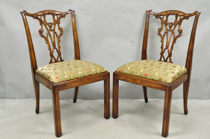 Chippendale Style Carved Mahogany Dining Side Chairs attr Theodore Alexander - 4