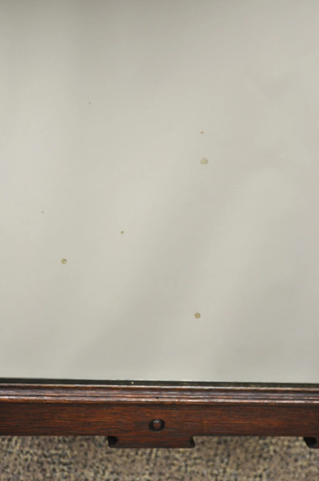 Antique Jacobean Style Carved Oak Wood Pivoting Dresser Shaving Table Top Mirror